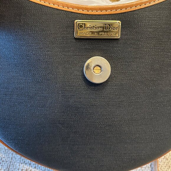 Vintage Christian Dior Black Canvas & Brown Leather Crossbody Bag - Picture 5 of 11